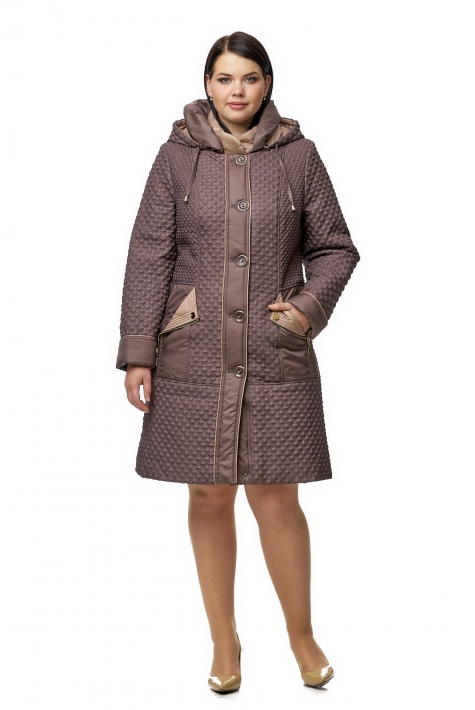Женское пальто из текстиля с капюшоном 8009963