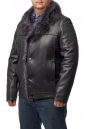 Мужская кожаная куртка из натуральной кожи на меху с воротником, отделка енот 8014357-2