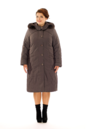Женское пальто из текстиля с капюшоном, отделка песец 8015976-2