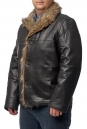 Мужская кожаная куртка из натуральной кожи с воротником, отделка енот 8016487-2