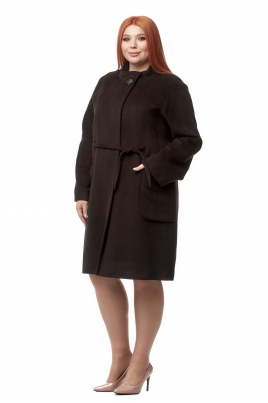Зимнее женское пальто из текстиля с воротником