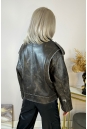 Женская кожаная куртка из натуральной кожи с воротником 8024134-5